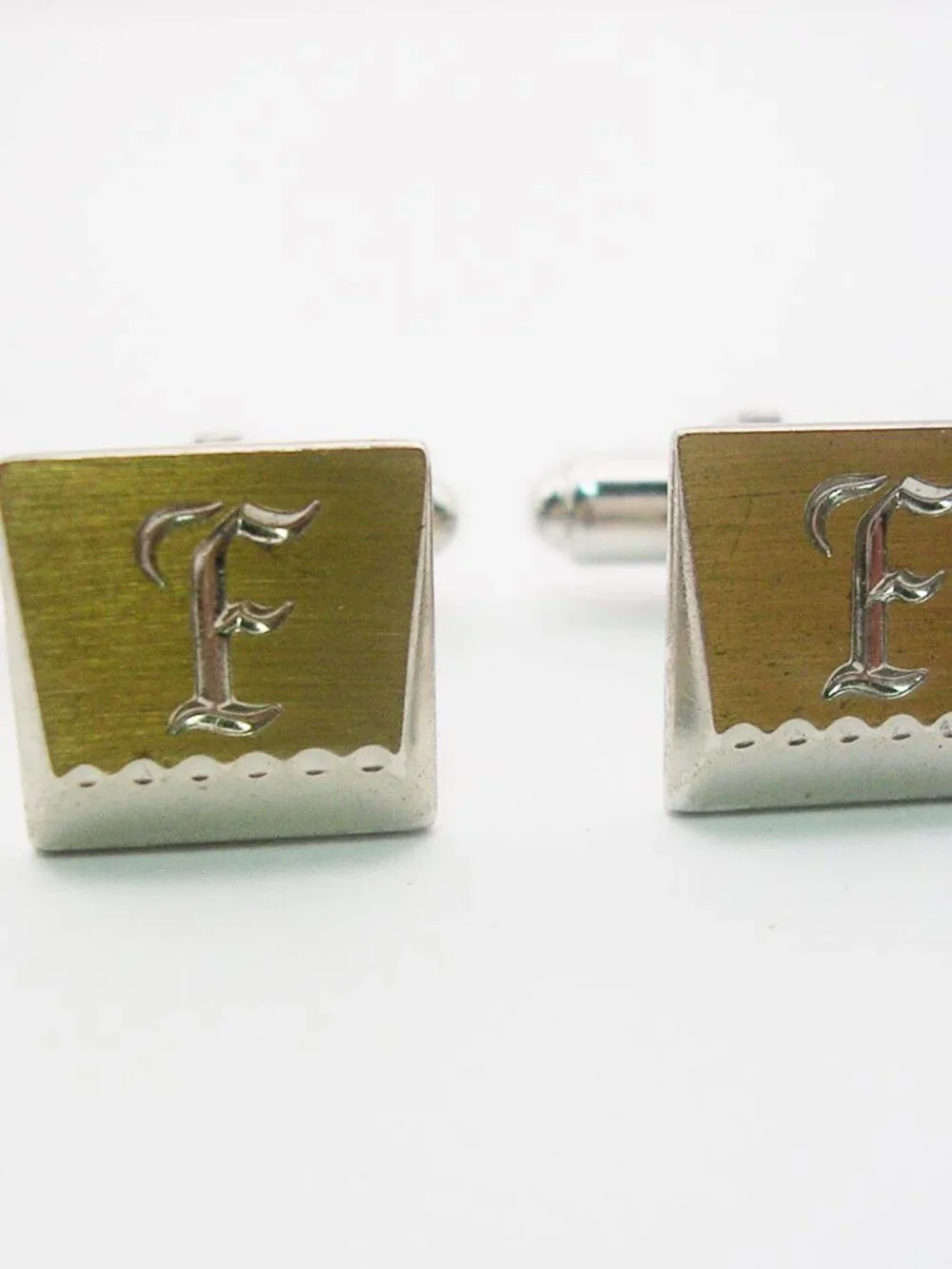 Initial F Cufflinks old English Letter vintage Men's Formal Suit Accessory